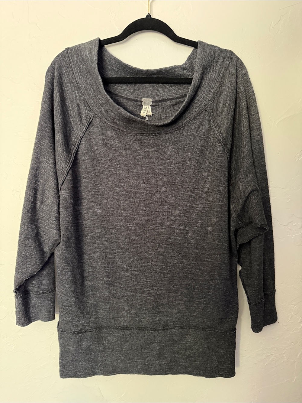 We The Free Dark Gray Cowl Neck Pullover Sweater
